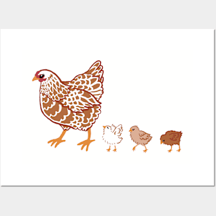 Chicken with Chicks Posters and Art